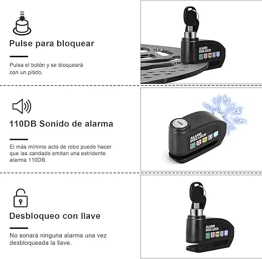 Candado de Alarma para Moto